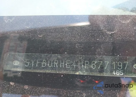 2017 Toyota Corolla Le из США, поврежденный, VIN 5YFBURHE4HP677197